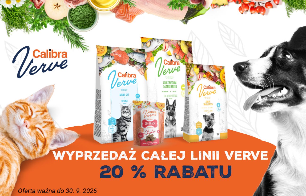 Baner Calibra Verve: wyprzedaż – 20% zniżki na wszystkie produkty. Promocja obowiązuje do 30.09.2026.