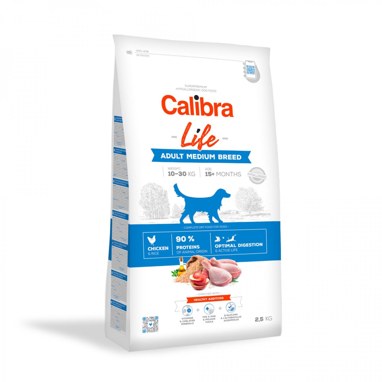 Calibra Dog Life Adult Medium Breed Chicken  2,5kg
