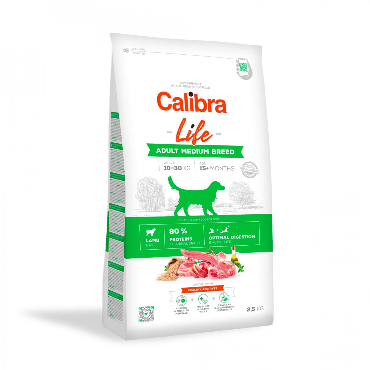 Calibra Dog Life Adult Medium Breed Lamb  2,5kg
