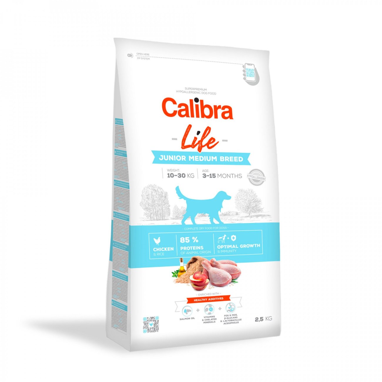 Calibra Dog Life Junior Medium Breed Chicken  2,5kg